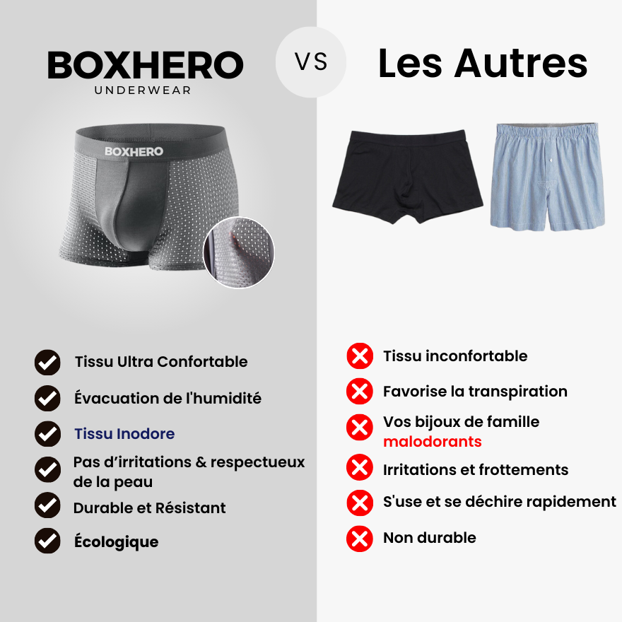 BOXER BOXHERO 1.0 EN FIBRE DE BAMBOU - CONFORT RÉVOLUTIONNÉ TOUT AU LONG DE LA JOURNÉE