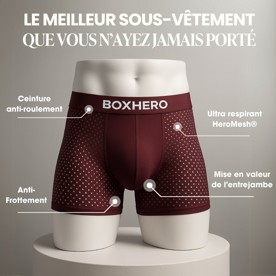 BOXER BOXHERO 1.0 EN FIBRE DE BAMBOU - CONFORT RÉVOLUTIONNÉ TOUT AU LONG DE LA JOURNÉE
