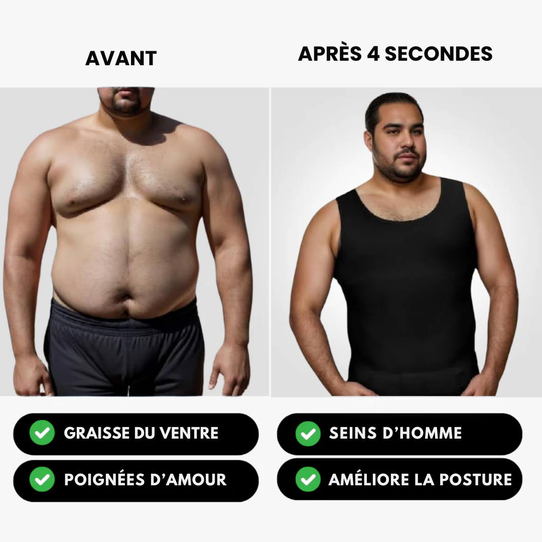 PHCOMRICH Débardeur Amincissant Compression Homme - Gilet Abdominal Sport Et Quotidien, Maintien Musculaire