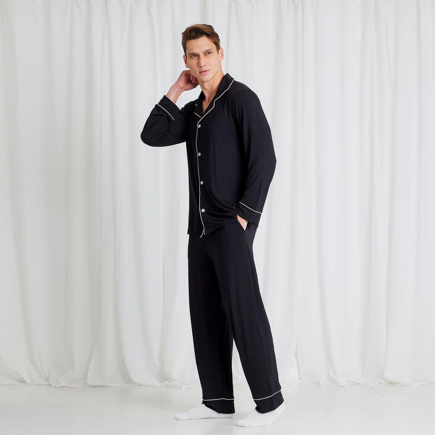 Pyjama boutonné en fibre de bambou | BOXHERO