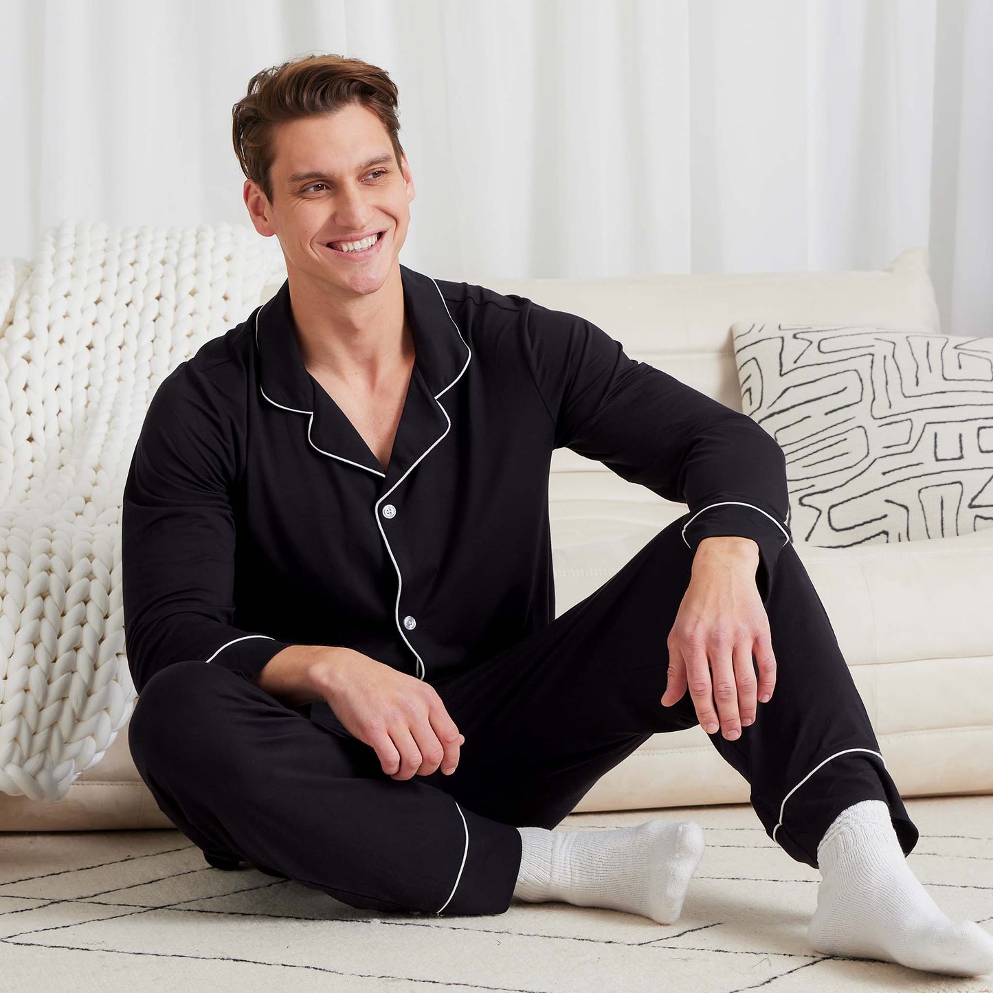 Pyjama boutonné en fibre de bambou | BOXHERO